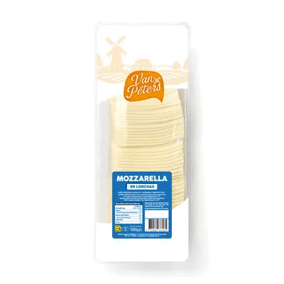Queso Mozzarella Lonchas Van Peters 6x1kg, producto de Spiga Impex