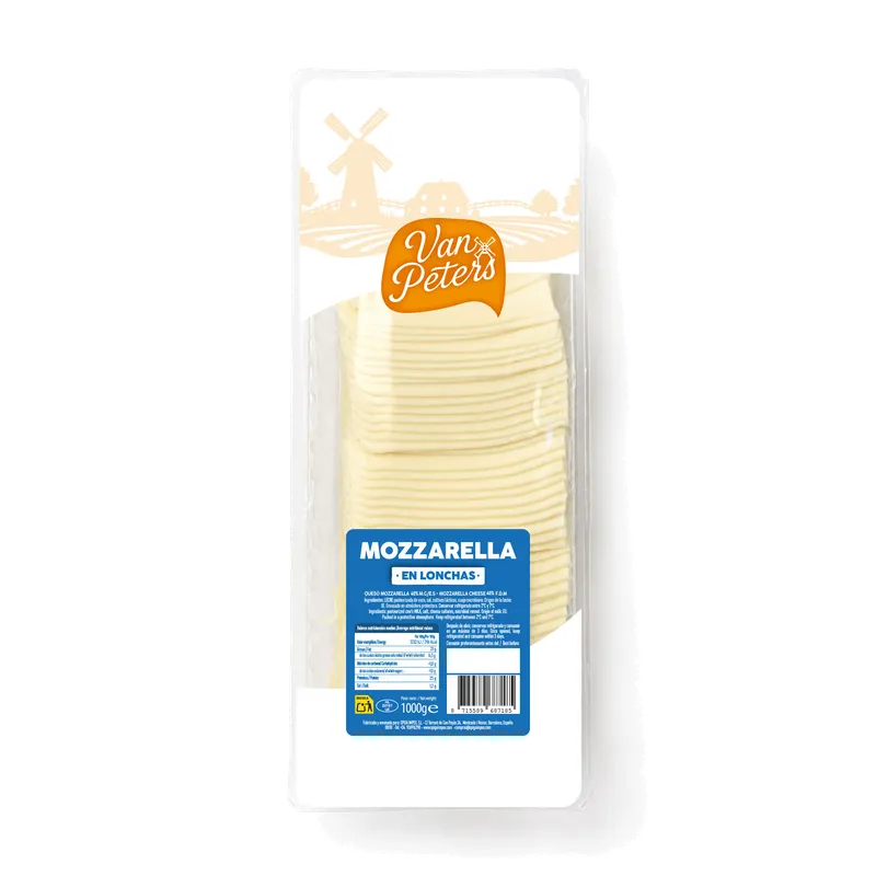Queso Mozzarella Lonchas Van Peters 6x1kg, producto de Spiga Impex