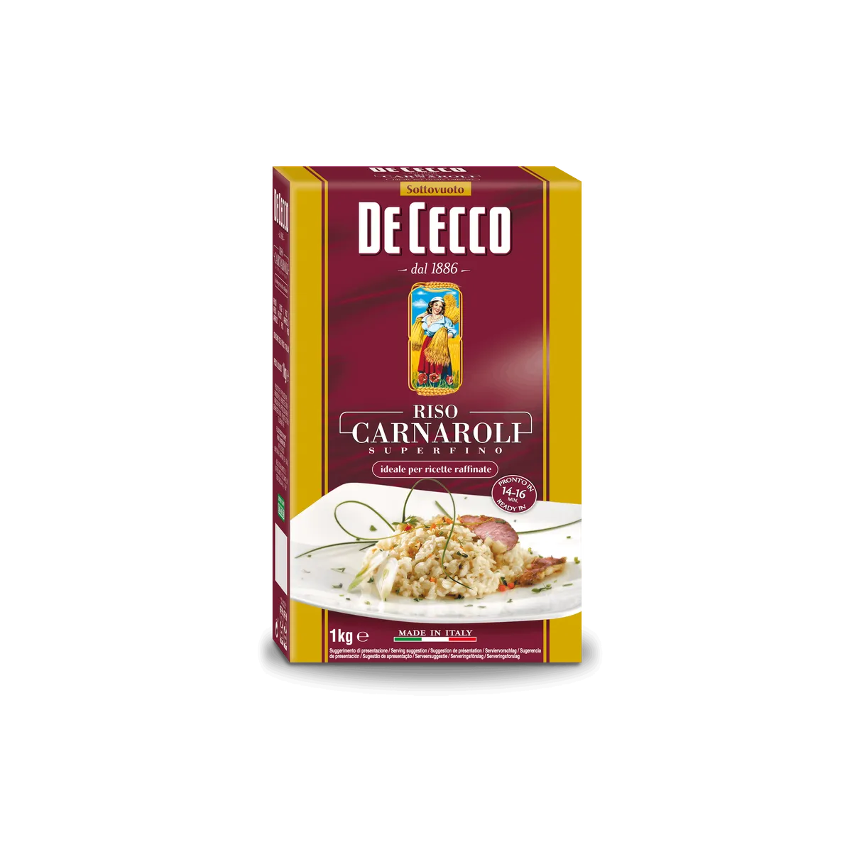 Riso Carnaroli DeCecco 12x1kg, producto de Spiga Impex