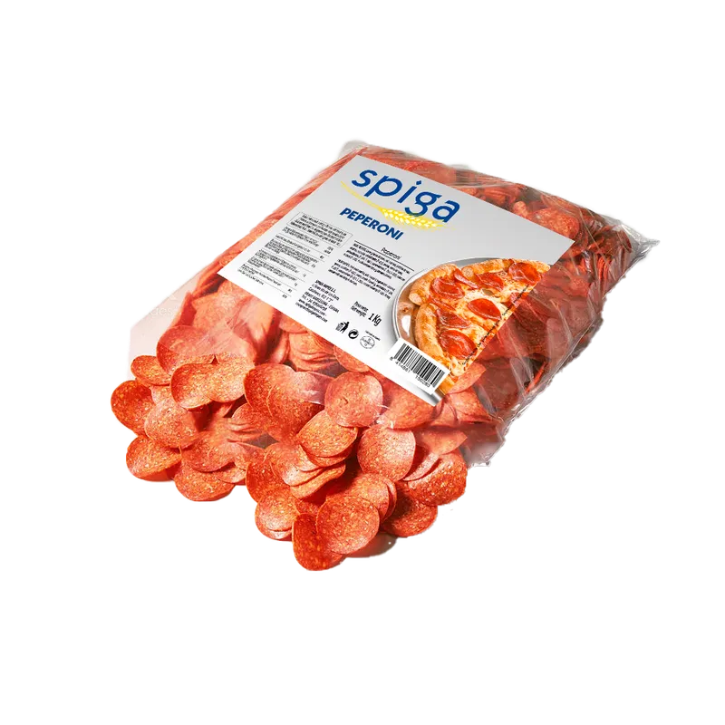 Salami Pepperoni en rodajas Spiga 6x1kg, producto de Spiga Impex