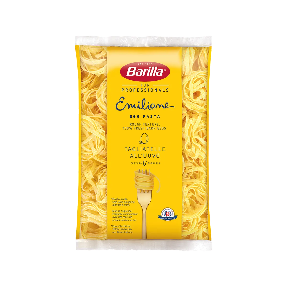 Tagliatelle al Huevo Emilian Barilla 6x1kg, producto de Spiga Impex