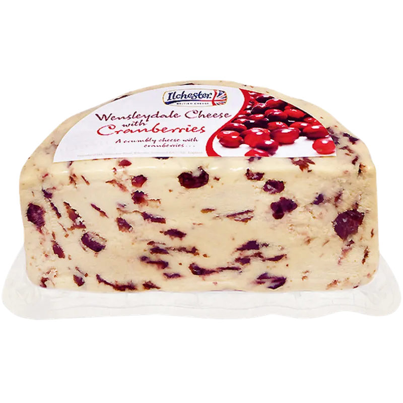 Queso Wensleydale con arandanos 1/2 Rueda 2x1,5kg, producto de Spiga Impex